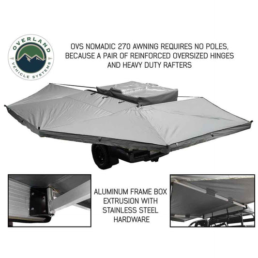 OVS HD Nomadic 270 Degree Awning - Driver Side - Dark Gray Awning with Black Cover