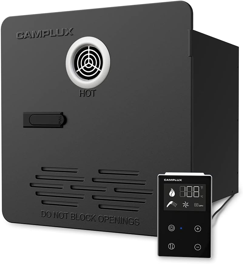 Camplux PRO 65,000 BTU RV Tankless Water Heater 2.64 GPM - Black
