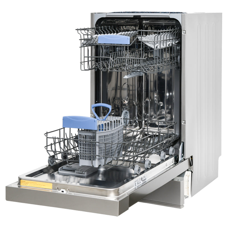 Pinnacle 18” Built-In Dishwasher with 8 Wash Programs & 10 Place Settings – Silver