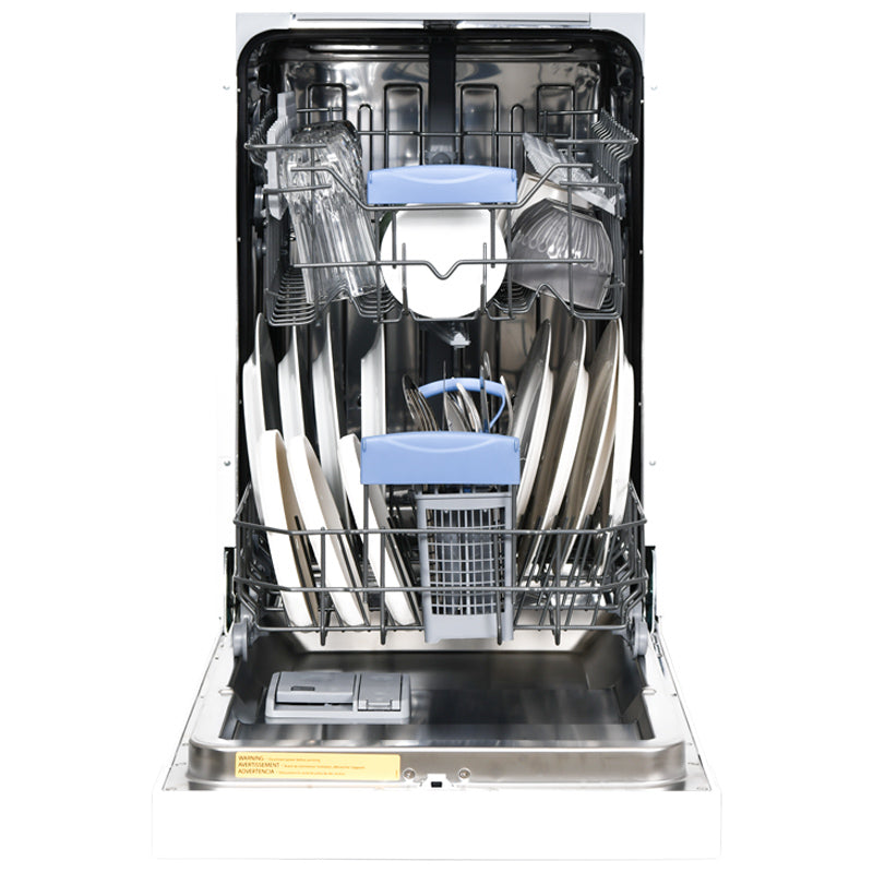Pinnacle 18-Inch Built-In Dishwasher, 8 Place Settings, 8 Programs – White
