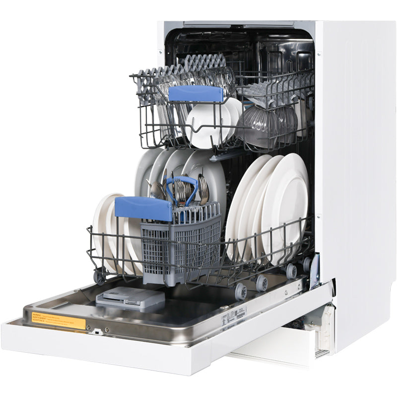 Pinnacle 18-Inch Built-In Dishwasher, 8 Place Settings, 8 Programs – White