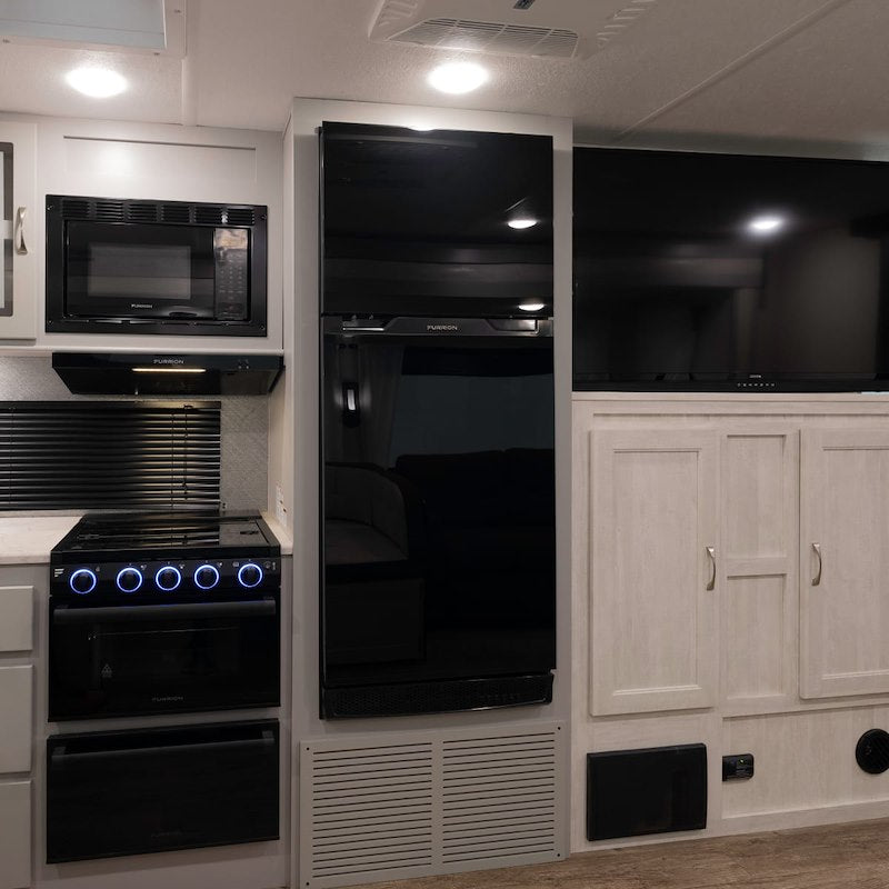 Furrion Arctic 8 Cu. Ft. 12V RV Refrigerator, Left-Hand Hinge, Black (FCR08DCGTA-BR)