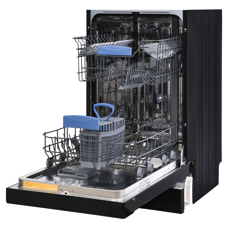 Pinnacle 18” Built-In Dishwasher – 8 Wash Programs & 8 Place Settings – Black