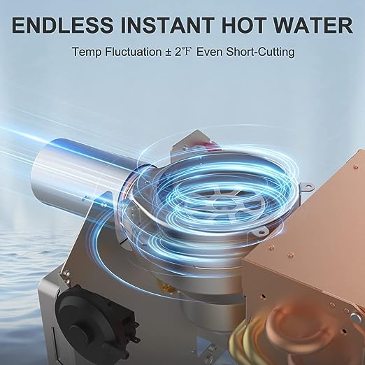 Camplux PRO 65,000 BTU RV Tankless Water Heater 2.64 GPM - White