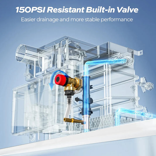 Fogatti InstaShower 8 Plus, 55,000 BTU RV Tankless Water Heater with Door - Black