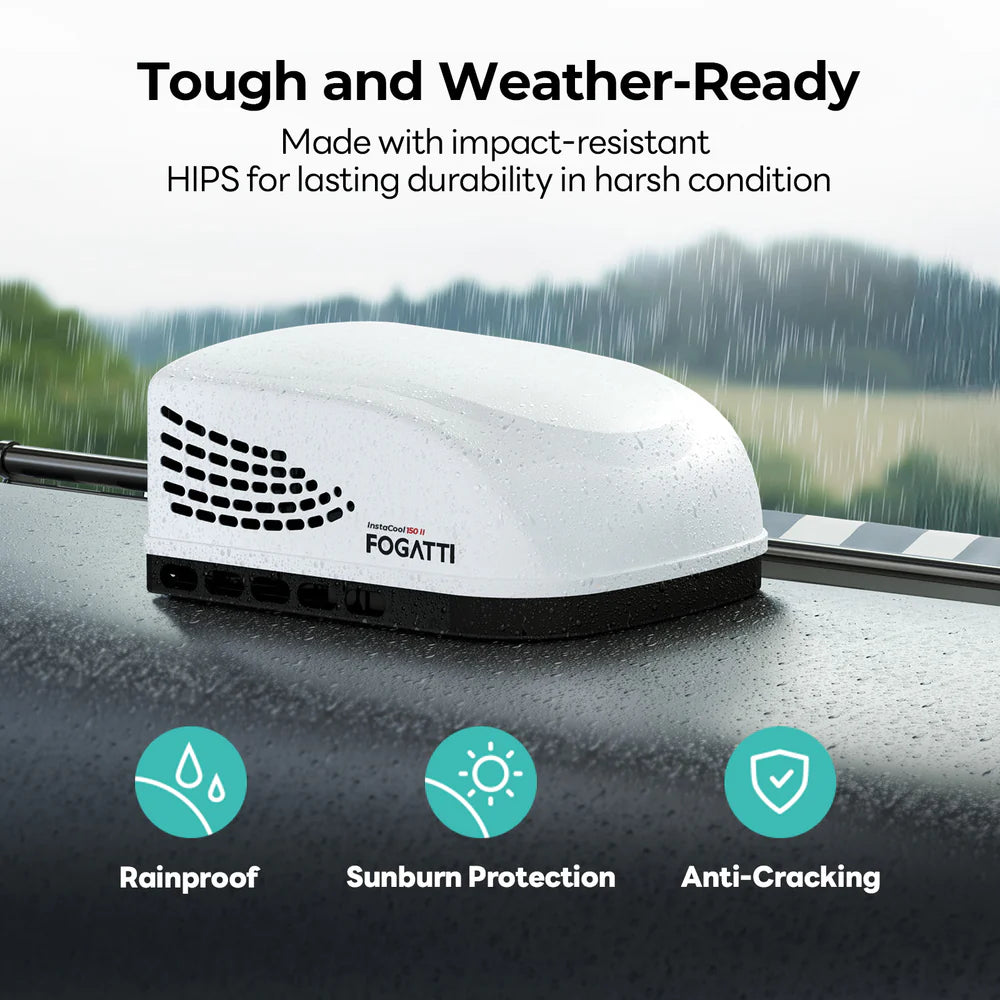 Fogatti InstaCool 15,000 BTU RV Rooftop Air Conditioner | Fast Cool | Replaceable Non-Ducted RV AC | 115V(AC) - White