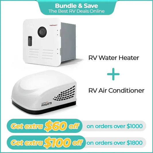 Fogatti InstaCool 13,500 BTU RV Rooftop Air Conditioner | Replaceable Non-Ducted RV AC | 115V(AC) - Black