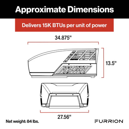 Furrion Chill HE 1500 BTU RV Roof Air Conditioner – Black (R32)