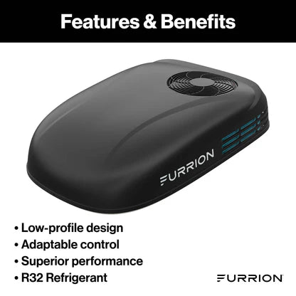 Furrion Chill® HE Low-Profile RV Rooftop Air Conditioner with Heat Pump (R32) 13500 – Black