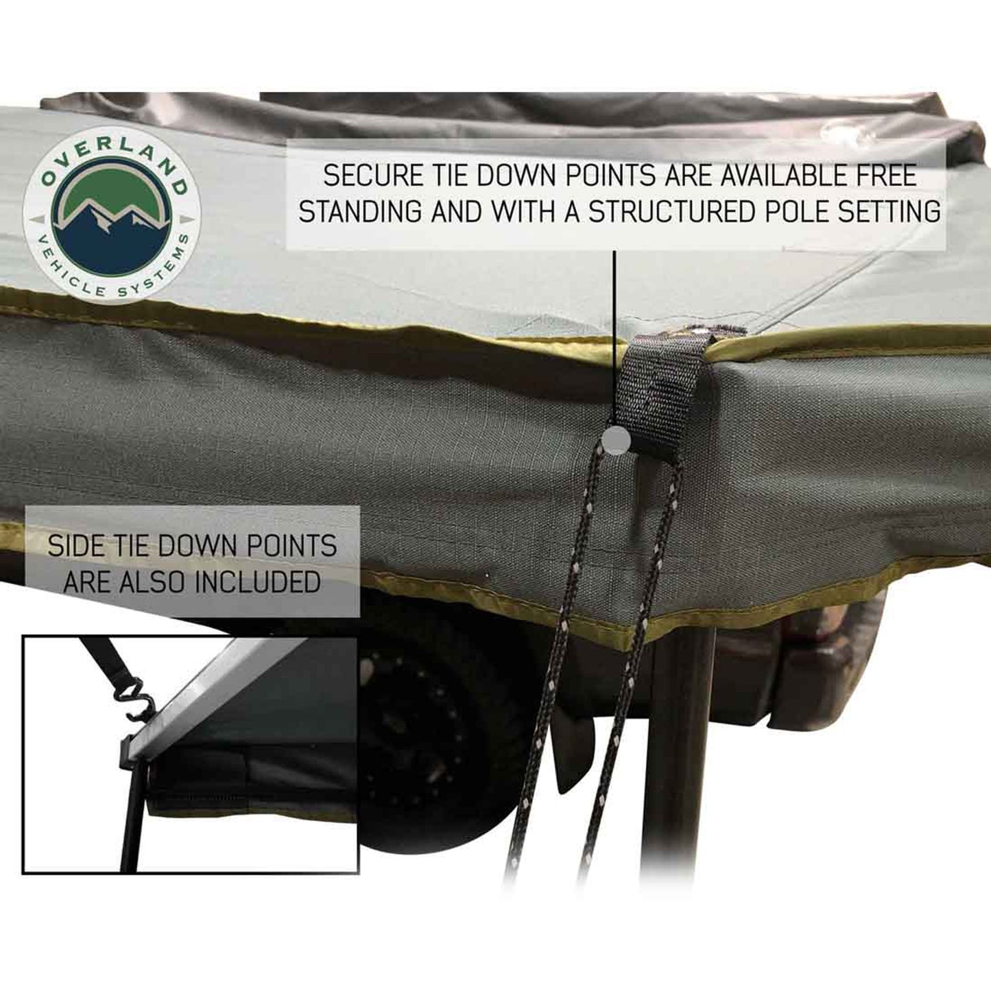 OVS HD Nomadic 180 Degree Awning - Dark Grey with Black Travel Cover Universal