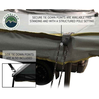 OVS HD Nomadic 180 Degree Awning - Dark Grey with Black Travel Cover Universal
