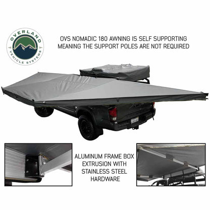OVS HD Nomadic 180 Degree Awning - Dark Grey with Black Travel Cover Universal