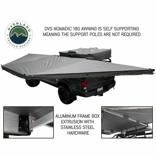 OVS HD Nomadic 180 Degree Awning - Dark Grey with Black Travel Cover Universal
