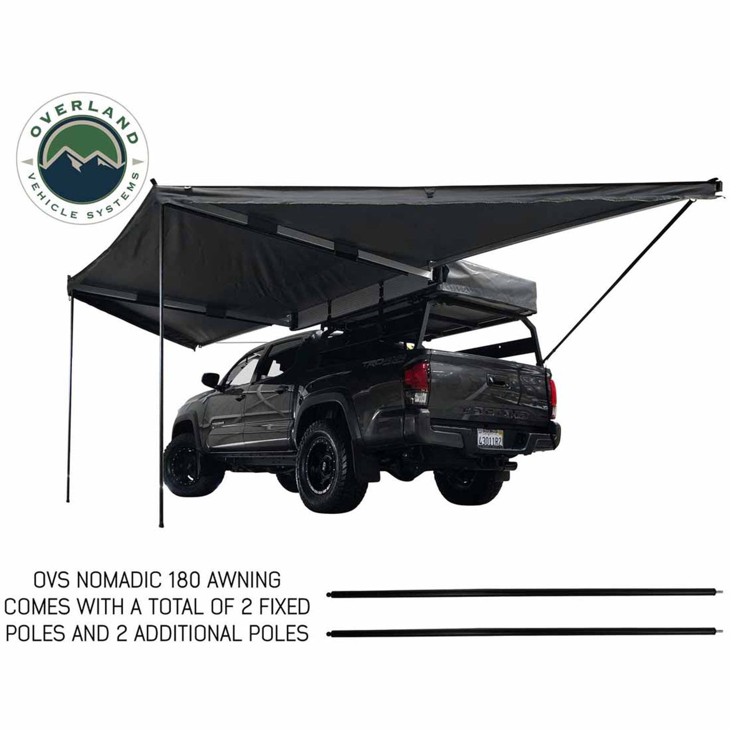 OVS HD Nomadic 180 Degree Awning - Dark Grey with Black Travel Cover Universal