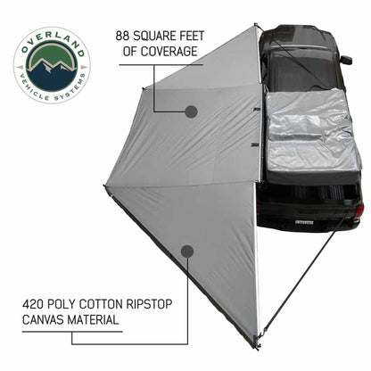 OVS HD Nomadic 180 Degree Awning - Dark Grey with Black Travel Cover Universal