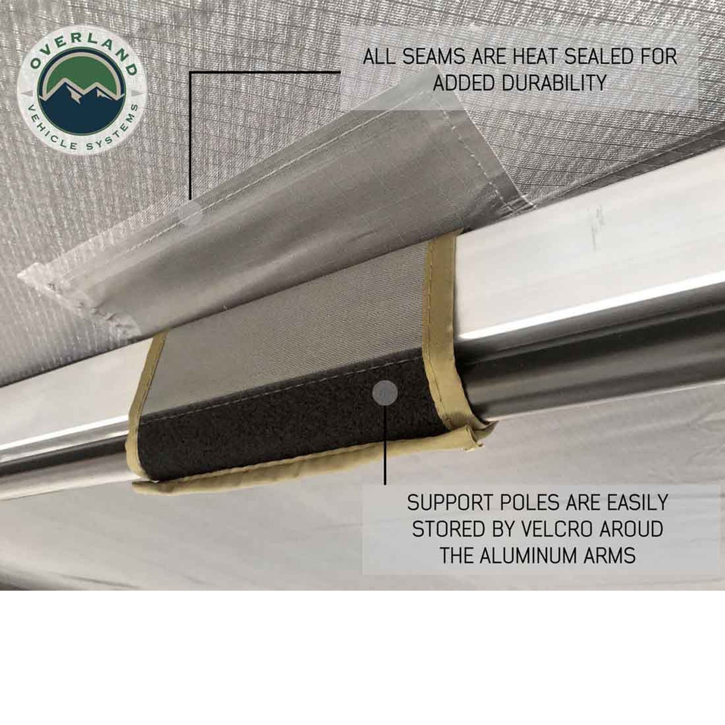 OVS HD Nomadic 180 Degree Awning - Dark Grey with Black Travel Cover Universal