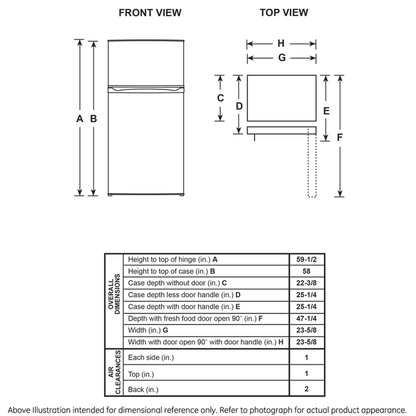 GE 9.8 Cu .Ft. 12V DC Top-Freezer Refrigerator (GPV10FSNSB)