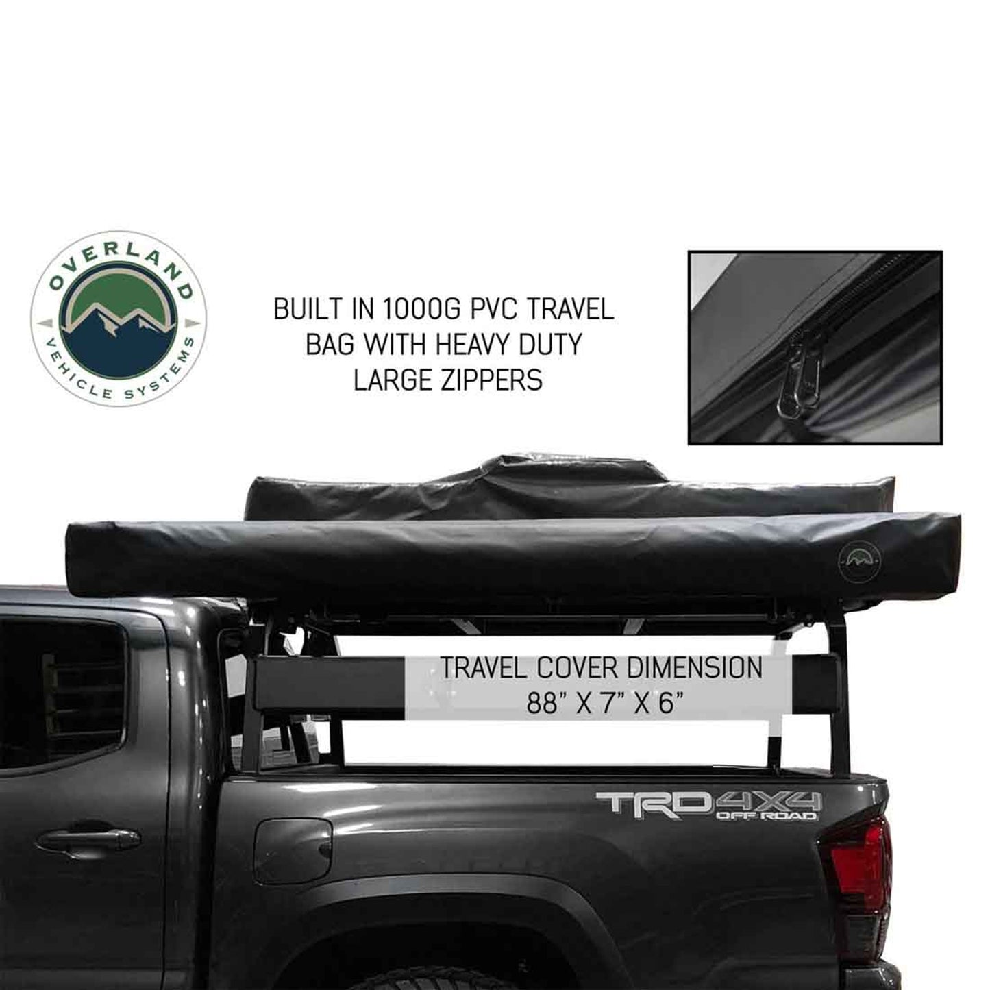 OVS HD Nomadic 270 Degree Awning - Driver Side - Dark Gray Awning with Black Cover