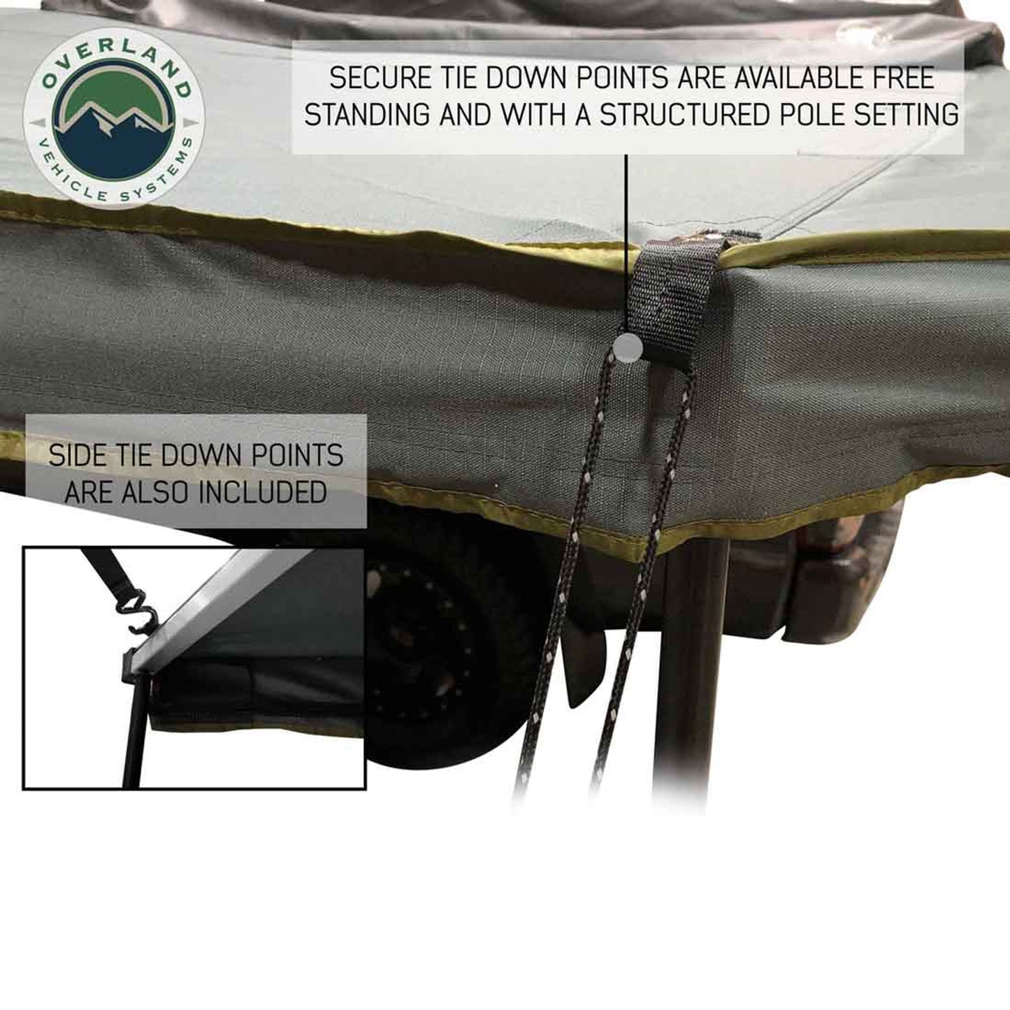 OVS HD Nomadic 270 Degree Awning - Driver Side - Dark Gray Awning with Black Cover