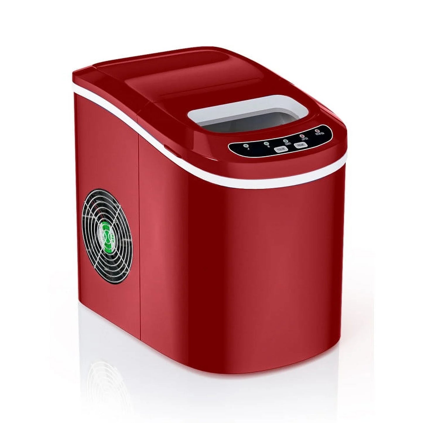 Compact Portable Ice Maker in Red – Produces 26 lbs Daily