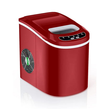 Compact Portable Ice Maker in Red – Produces 26 lbs Daily