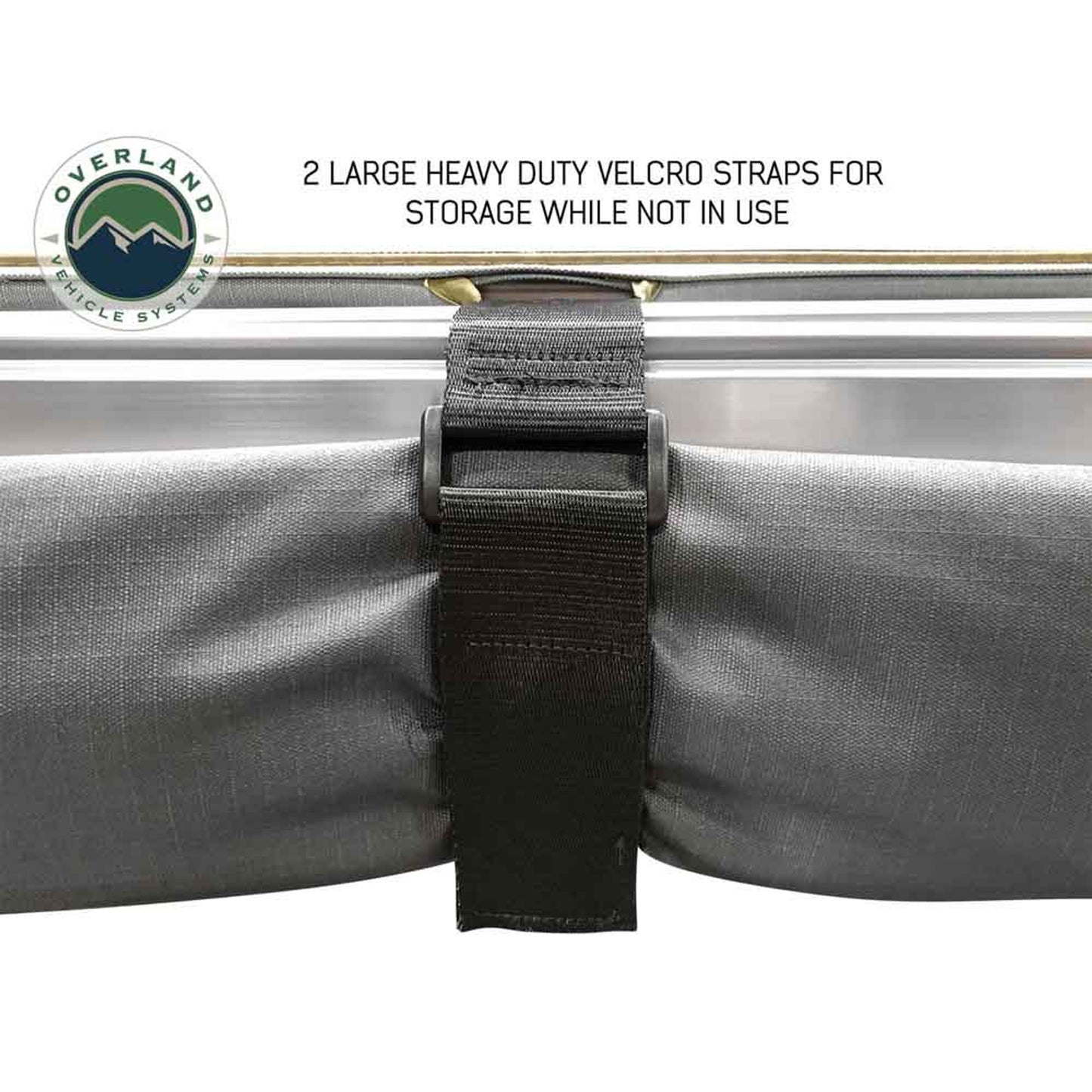 OVS HD Nomadic 90 Degree Awning - Grey Body, Green Trim & Black Travel Cover - 3 sizes