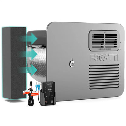 Fogatti 6 Gallon RV Hot Water Heater, Propane/Electric Heating, Bulit-in Lifetime Anode Rod-HybridShower 6 Pro