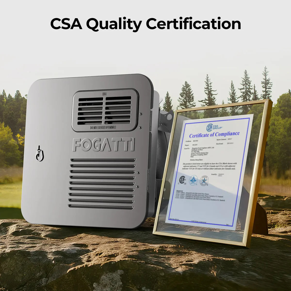 Fogatti 6 Gallon RV Hot Water Heater, Propane/Electric Heating, Bulit-in Lifetime Anode Rod-HybridShower 6 Pro