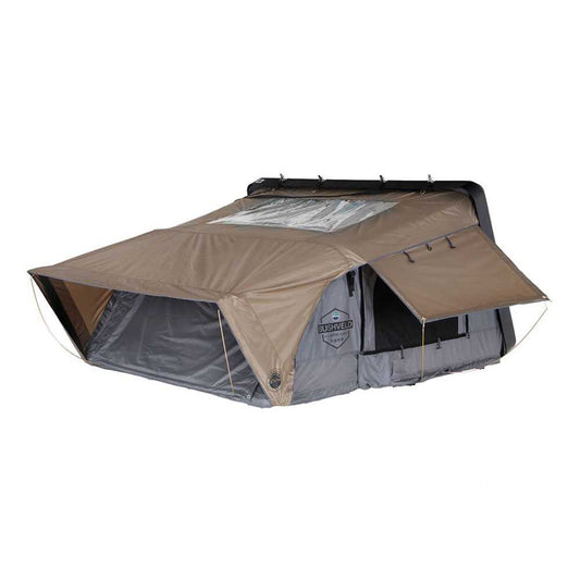OVS HD Bushveld II Cantilever Hard Shell Roof Top Tent Grey Body & Tan Rainfly