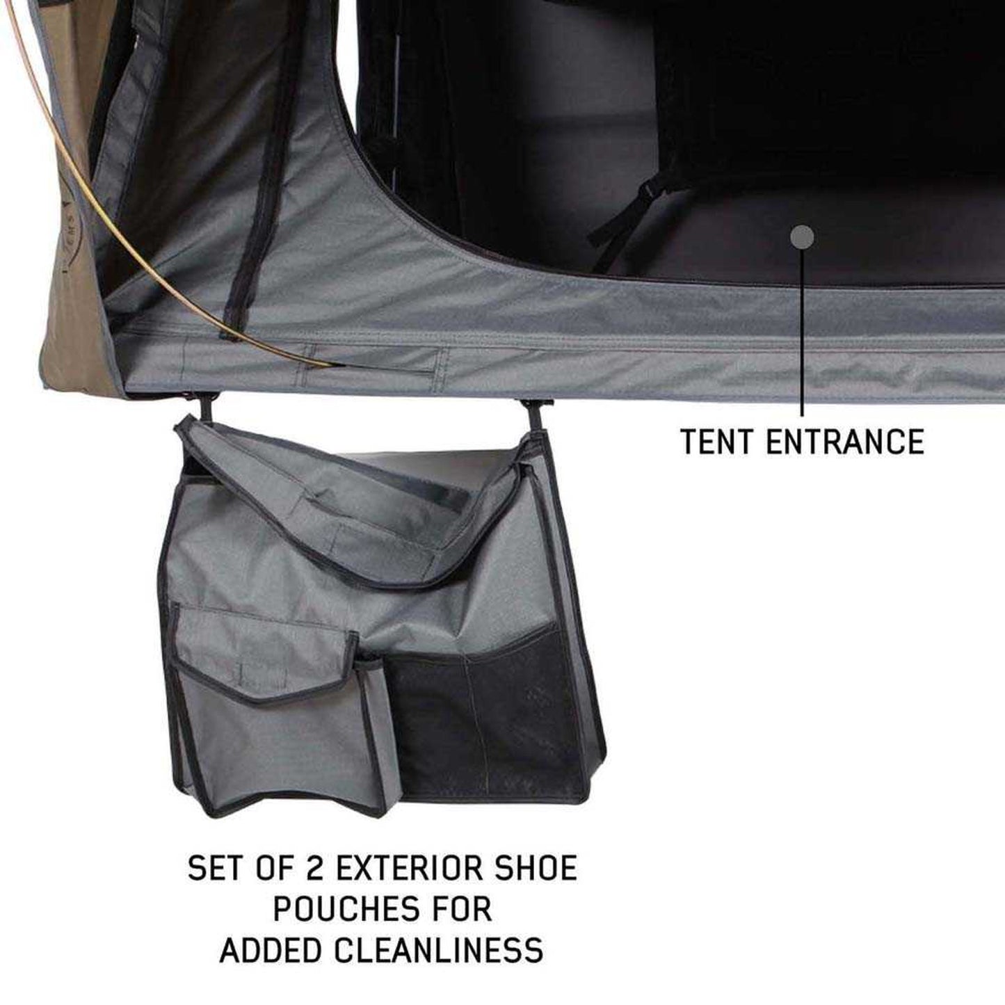 OVS HD Bushveld II Cantilever Hard Shell Roof Top Tent Grey Body & Tan Rainfly
