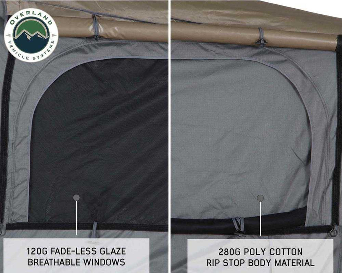 OVS HD Bushveld II Cantilever Hard Shell Roof Top Tent Grey Body & Tan Rainfly