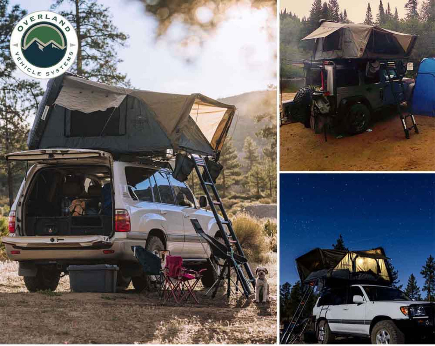 OVS HD Bushveld II Cantilever Hard Shell Roof Top Tent Grey Body & Tan Rainfly