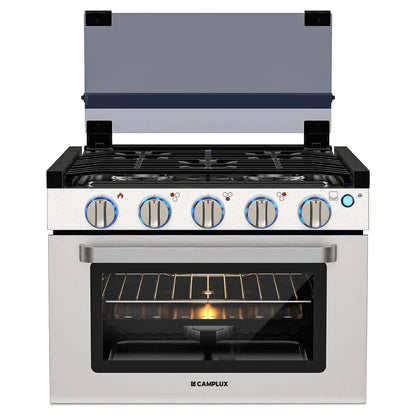 Camplux RV Stove Gas Range Oven w/ 3 Burners Cooktop 17 Inches 1.6-cu ft Slide-In Liquid Propane Classic