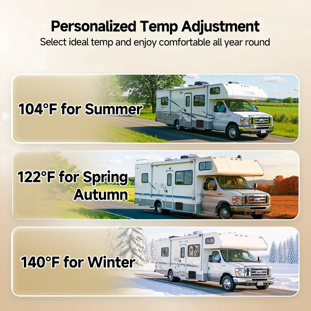 Fogatti - Kingrver 10 Gallon RV Hot Water Heater, Propane/Electric Heating, Bulit-in Lifetime Anode Rod-HybridShower 10 Pro