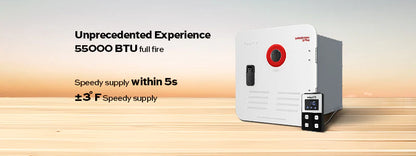 Fogatti InstaShower 8 Plus, 55,000 BTU RV Tankless Water Heater with Door - White