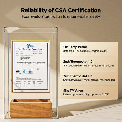 Fogatti - Kingrver 10 Gallon RV Hot Water Heater, Propane/Electric Heating, Bulit-in Lifetime Anode Rod-HybridShower 10 Pro