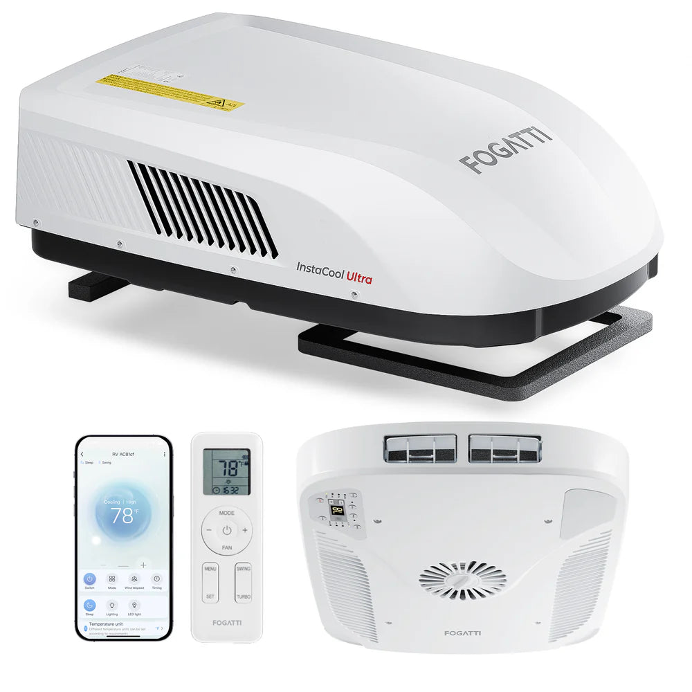 Fogatti InstaCool Ultra Air Conditioner | 16,000 BTU Cooling | 12,500 BTU Heating | Replaceable Non-Ducted RV AC | 115V(AC)