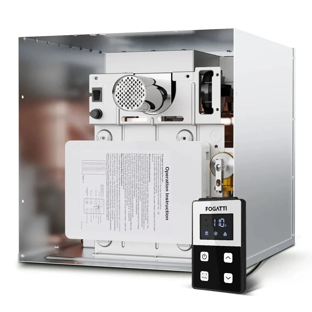 Fogatti RV Tankless Water Heater InstaShower 7, 48,000 BTU Heating, Energy Saving Model