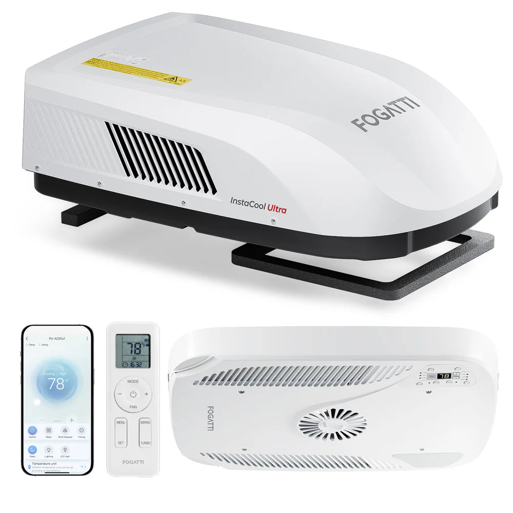 Fogatti InstaCool Ultra Air Conditioner | 16,000 BTU Cooling | 12,500 BTU Heating | Replaceable Non-Ducted RV AC | 115V(AC)