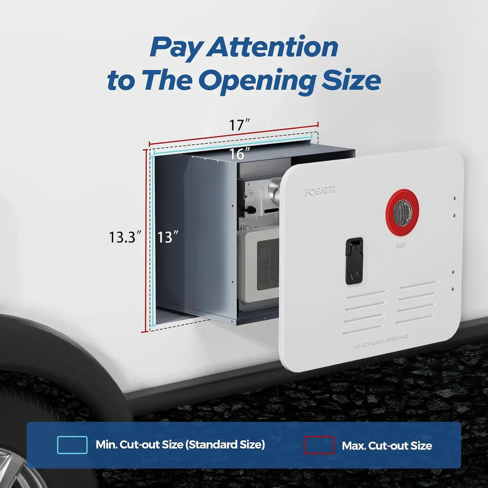 Fogatti RV Tankless Water Heater Door - 15 x 18 inches - White