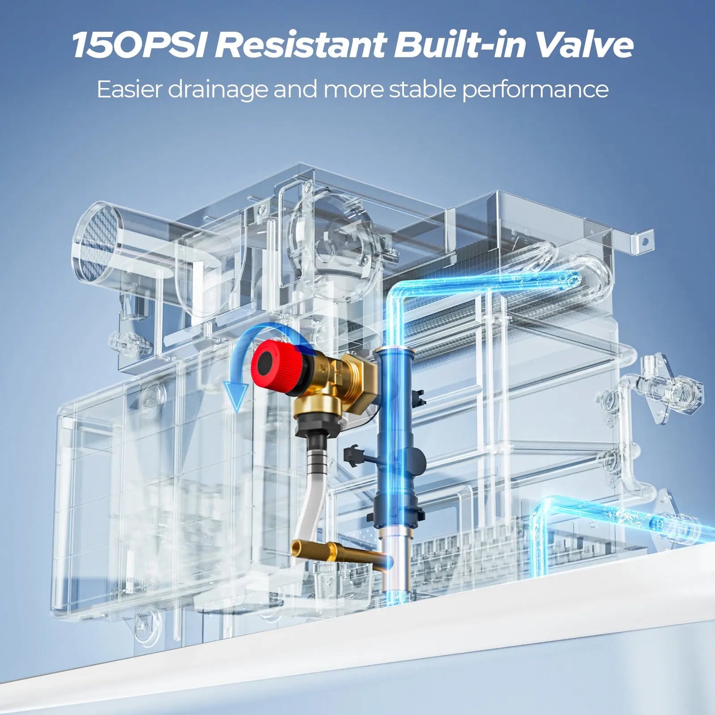 Fogatti InstaShower 8 Plus, 55,000 BTU RV Tankless Water Heater with Door - White