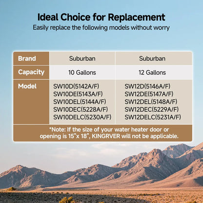 Fogatti - Kingrver 10 Gallon RV Hot Water Heater, Propane/Electric Heating, Bulit-in Lifetime Anode Rod-HybridShower 10 Pro
