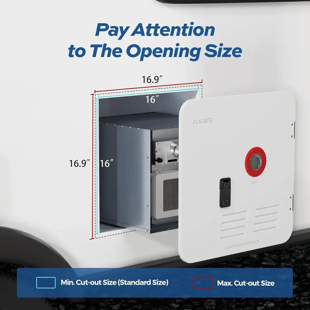 Fogatti RV Tankless Water Heater Door - 18 x 18 inches - White