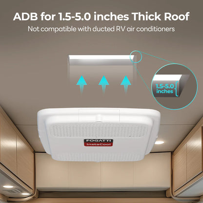 Fogatti InstaCool 15,000 BTU RV Rooftop Air Conditioner | Heat&Cool | Replaceable Non-Ducted RV AC | 115V(AC)