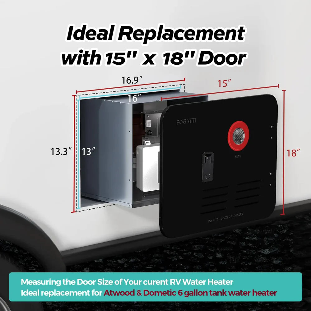 Fogatti RV Tankless Water Heater InstaShower 7, 48,000 BTU Heating, Energy Saving Model