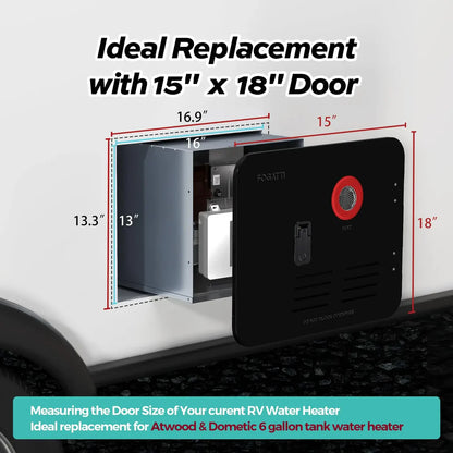 Fogatti RV Tankless Water Heater InstaShower 7, 48,000 BTU Heating, Energy Saving Model