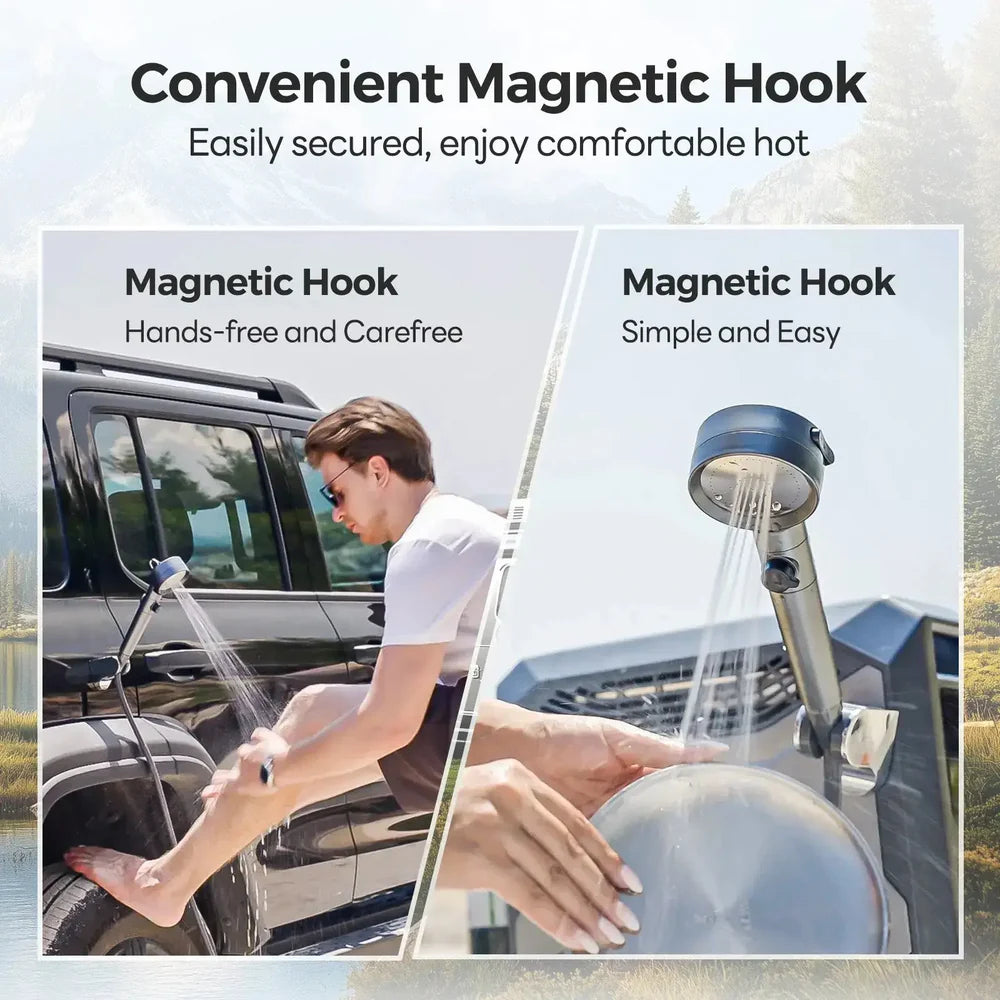 Fogatti InstaShower GO Outdoor Portable Water Heater with Water Pump, 19000BTU