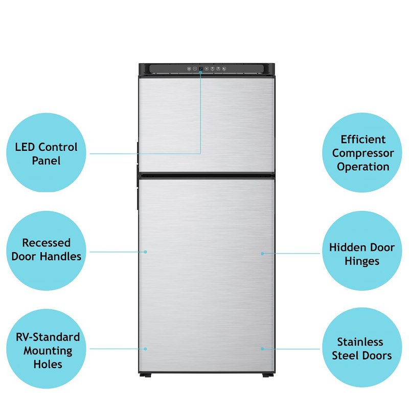 Norcold 8 Cu. Ft. 12V DC Right-Hand Black Refrigerator (N8DCBKR)