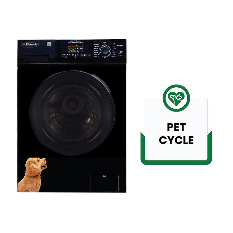 Pinnacle 1.62 cu.ft. / 15 lbs All-in-One Combo Washer Dryer with Pet Cycle – Black