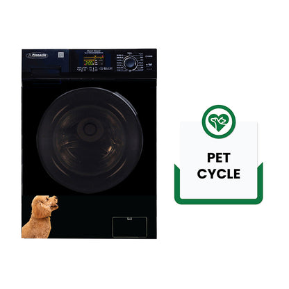 Pinnacle 1.62 cu.ft. / 15 lbs All-in-One Combo Washer Dryer with Pet Cycle – Black